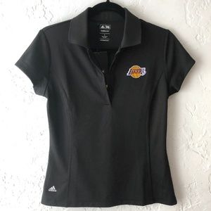 Adidas Climalite Polo Shirt Black Lakers Branded